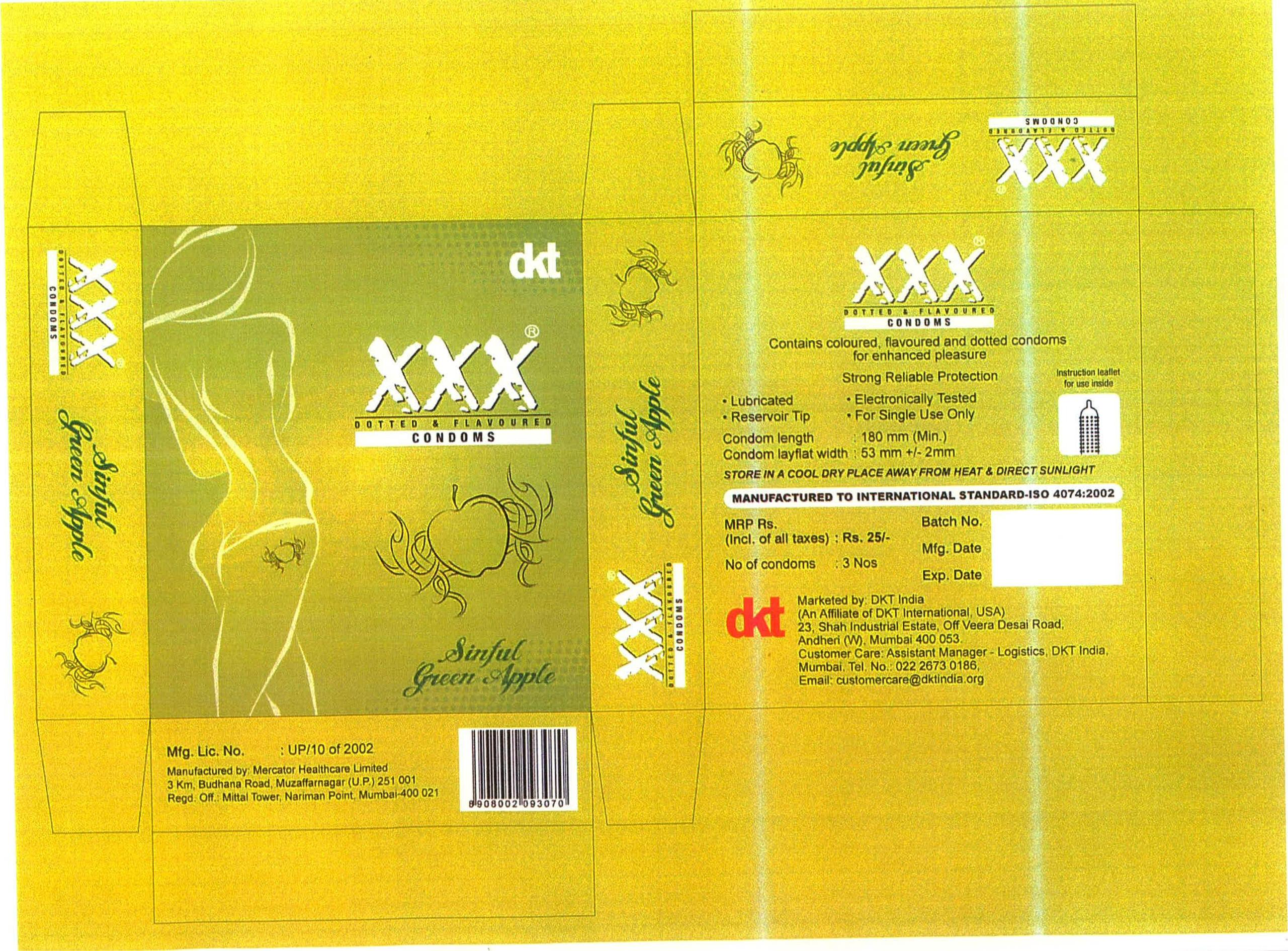 Xxx Dotted And Flavoured Condoms Device mark 2213424 Trademark