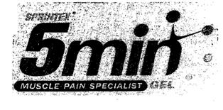 Sprintex 5min Muscle Pain Specialist Gel (label) Device mark 2114113 Trademark