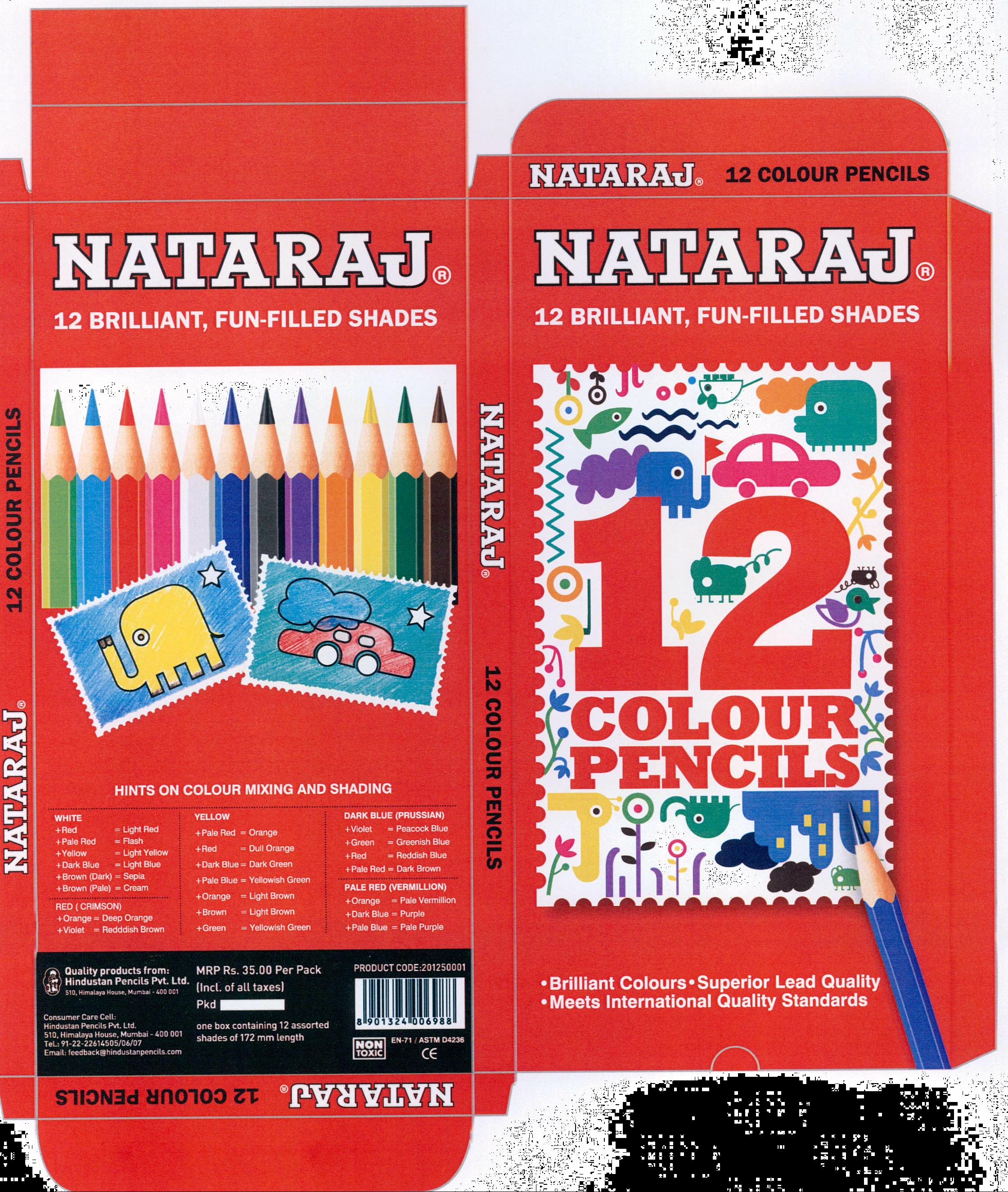 Nataraj 12 Colour Pencils Device mark 2156580 Trademark