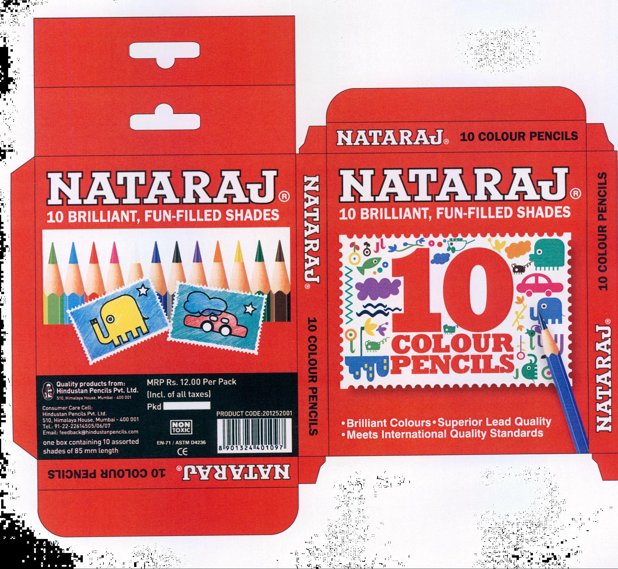 Nataraj 10 Brilliant, Fun-filled Shades Device mark 2156585 Trademark