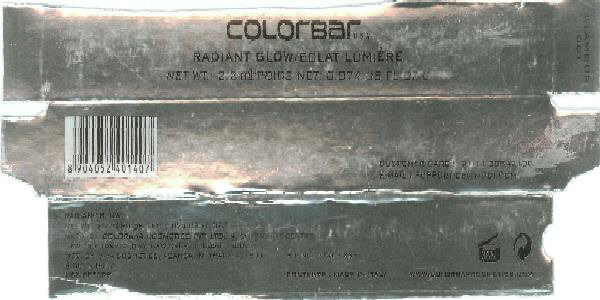 Colorbar Radiant Glow (label) Device mark 2181184 Trademark