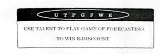 Utpgfwe Use Talent To Play Game Of Forecasting To Win E-discount Device mark 2383040 Trademark