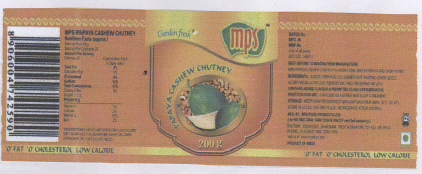 Mps Papaya Cashew Chvtney (device) Device mark 2185974 Trademark