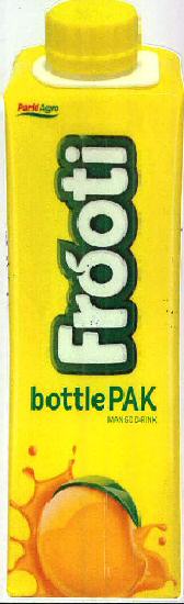 Parle Agro Frooti Bottlepak Mango Drink Device mark 2654738 Trademark