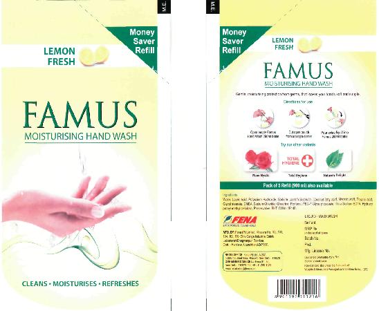 (famus Moisturising Hand Wash) Device mark 2230347 Trademark