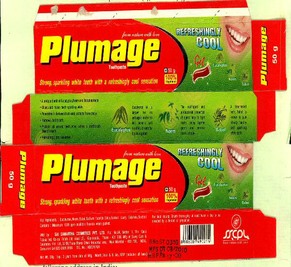 Plumage Toothpaste Device mark 2116363 Trademark