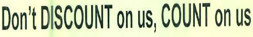 Don't Discount On Us, Count On Us Device mark 2886916 Trademark