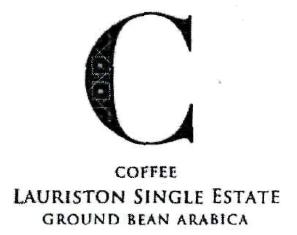C Coffee Lauriston Single Estate Ground Bean Arabica Device mark 2815269 Trademark