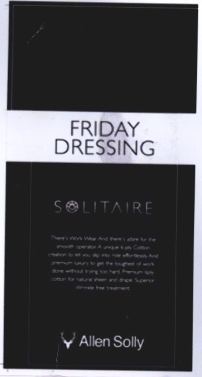 Friday Dressing Solitaire Allen Solly Device mark 2244926 Trademark