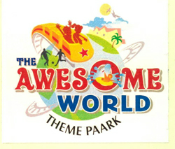 The Awesome World Theme Paark With Device Of Globe And Human Caricature Device mark 2581151 Trademark