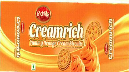 Richlite Creamrich Yummy Orange Cream Biscuits (label) Device mark 2518258 Trademark
