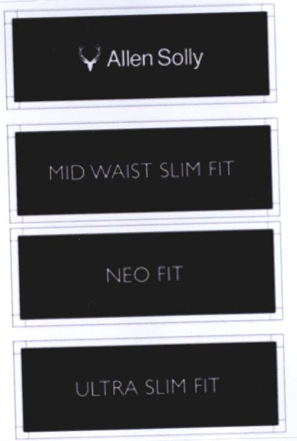Allen Solly Mid Waist Slim Fit Neo Fit Ultra Slim Fit Device mark 2244908 Trademark