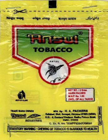 Ansul Tobacco With Label Device mark 1434680 Trademark