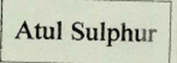 Atul Sulphur Device mark 1718552 Trademark