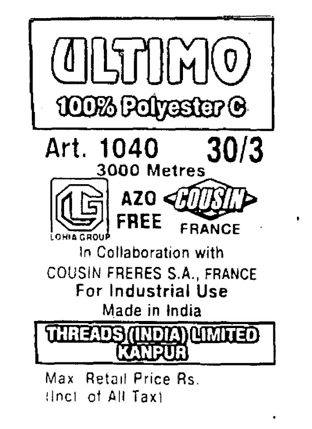 Ultimo (label) Device mark 1106518 Trademark
