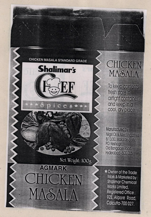 Shalimar Cheff Chicken Masala Device mark 966857 Trademark
