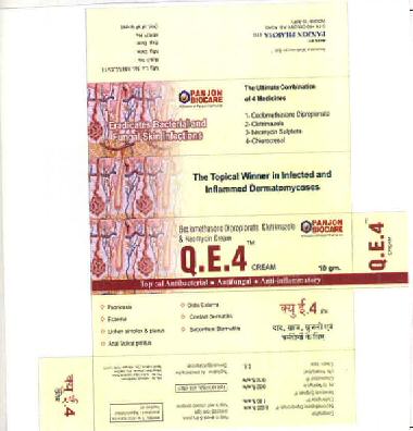 Panjon Biocare Q. E. 4 Cream Device mark 2866691 Trademark