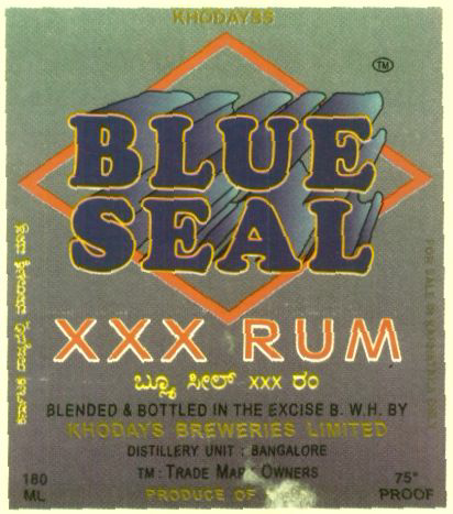 Blue Seal Xxx Rum Device mark 945547 Trademark