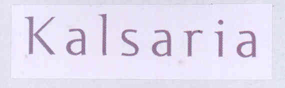 Kalsaria (label) Device mark 1745493 Trademark