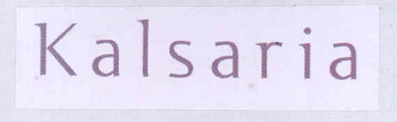 Kalsaria (label) Device mark 1745498 Trademark