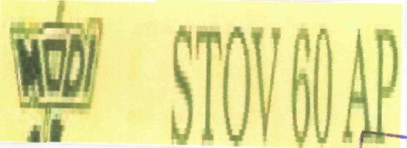 Modi Stov 60 Ap (label) Device mark 2168983 Trademark