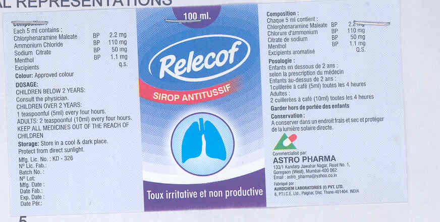 Relecof (label) Device mark 1768298 Trademark