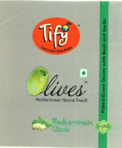 Tify Olives Mediterranean Classic (label) Device mark 2677756 Trademark