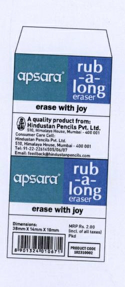 Apsara Rub -a- Long Device mark 1962101 Trademark