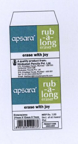 Apsara Rub -a- Long Device mark 1962100 Trademark
