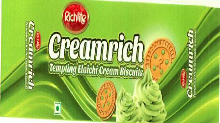 Richl1te Creamrich Tempting Elaichi Cream Biscuits (label) Device mark 2518256 Trademark