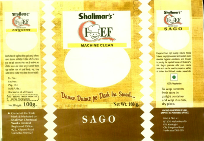 Shalimar's Chef Sago Device mark 1523383 Trademark