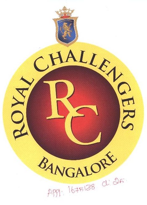 Rc - Royal Challengers Device mark 1675138 Trademark