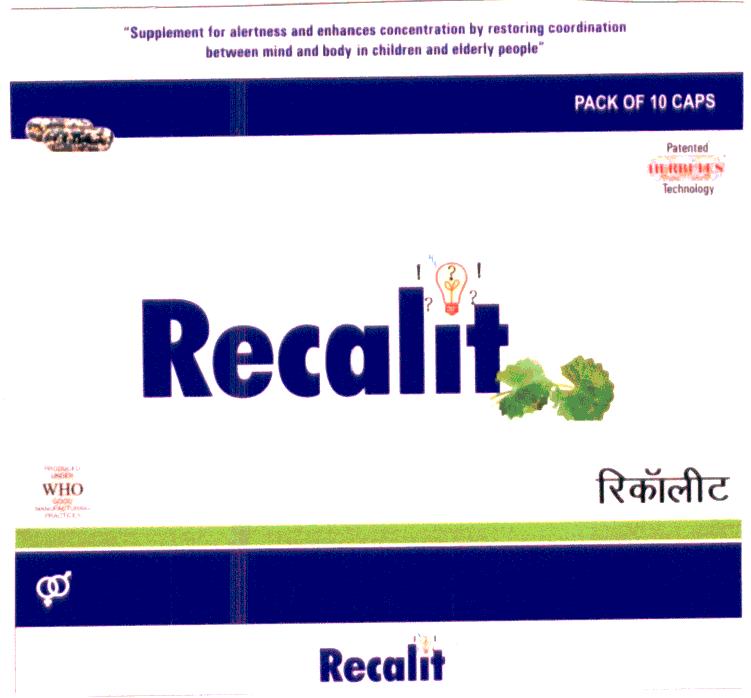 Recalit Device mark 1925678 Trademark