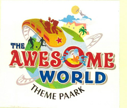 The Awesome World Theme Paark With Device Of Globe And Human Caricature Device mark 2581153 Trademark