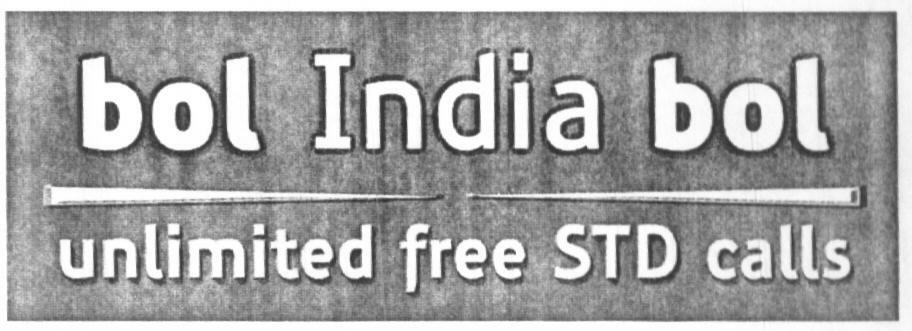 Bol India Bol Unlimited Free Std Calls (device) Device mark 1626391 Trademark