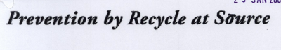 Prevention By Recycle At Source (label) Device mark 1778969 Trademark