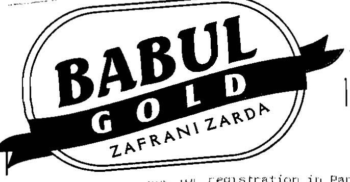 Babul Gold Device mark 1026334 Trademark