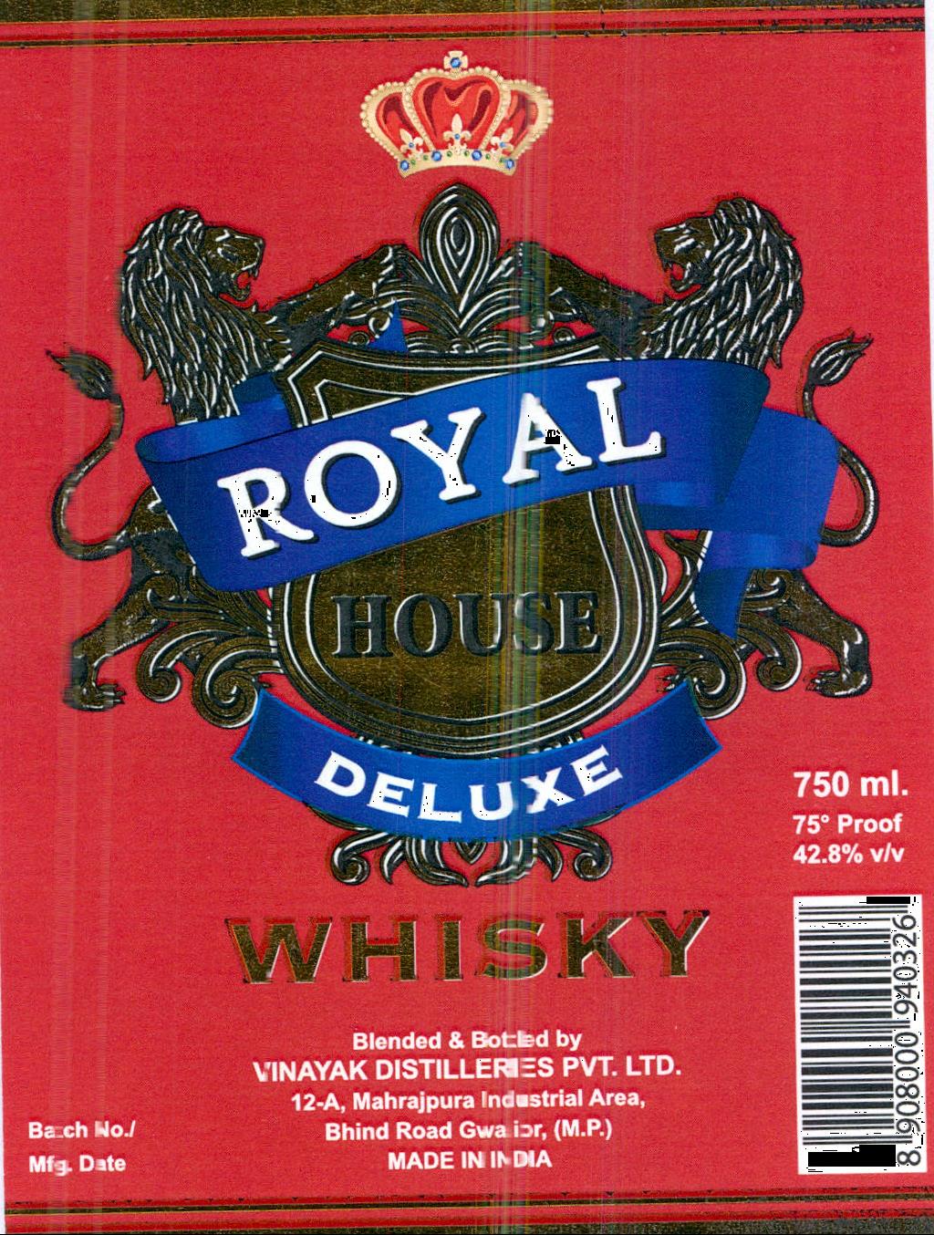 Royal House Deluxe Whisky Device mark 2101455 Trademark