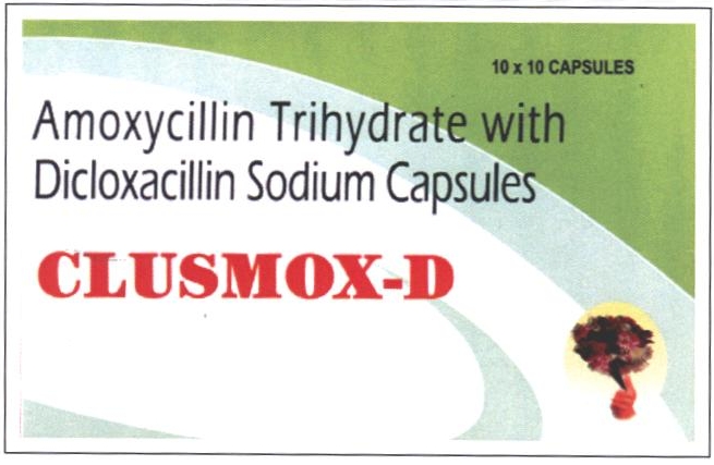 Clusmox-d With Amoxycillin Trihydrate With Dicloxacillin Sodium Capsules Device mark 2383827 Trademark