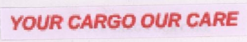 Your Cargo Our Care (label) Device mark 1799896 Trademark