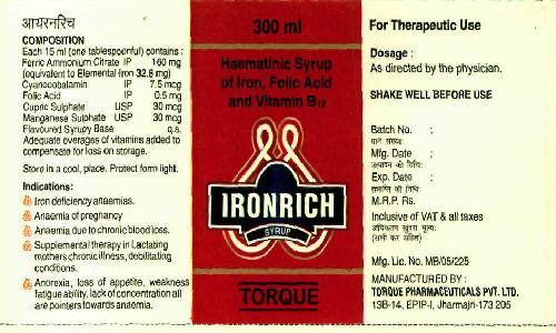 Ironrich (label) Device mark 2730047 Trademark