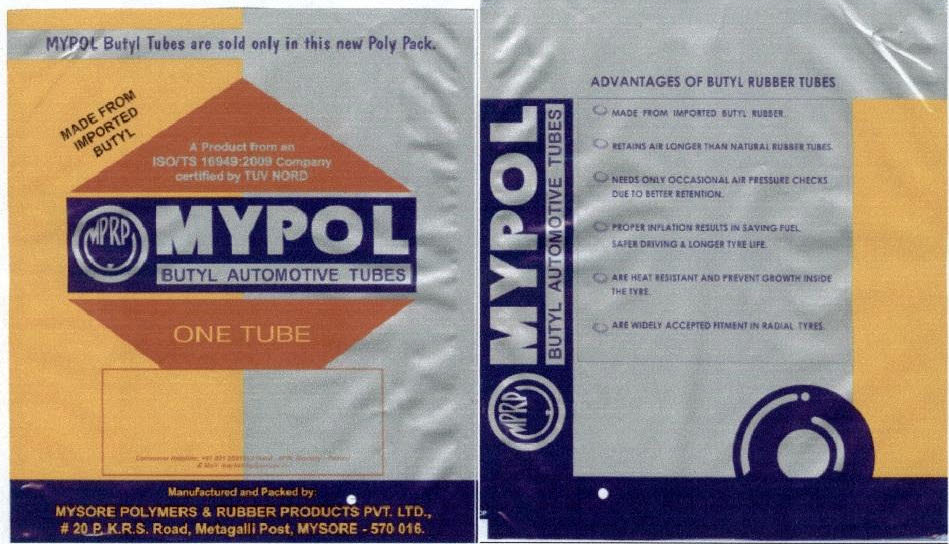 Mypol Butyl Automotive Tubes (mprp) Device mark 2428790 Trademark