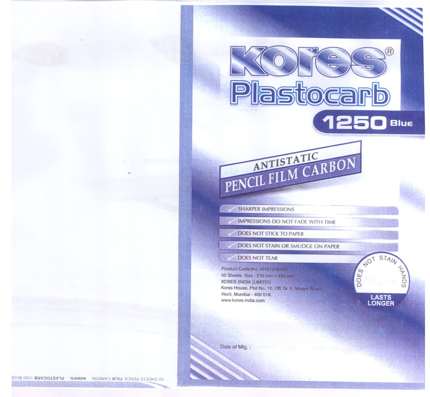 Kores Plastocarb 1250 Blue Device mark 1874698 Trademark