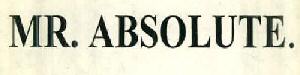 Mr. Absolute. Device mark 2515116 Trademark