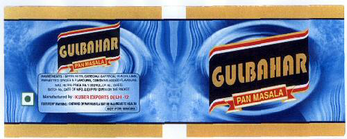 Gulbahar With Label Device mark 1611178 Trademark
