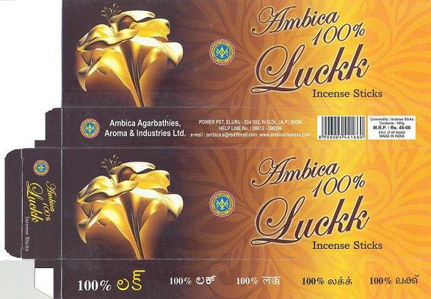 Ambica 100% Luckk Device mark 2591309 Trademark