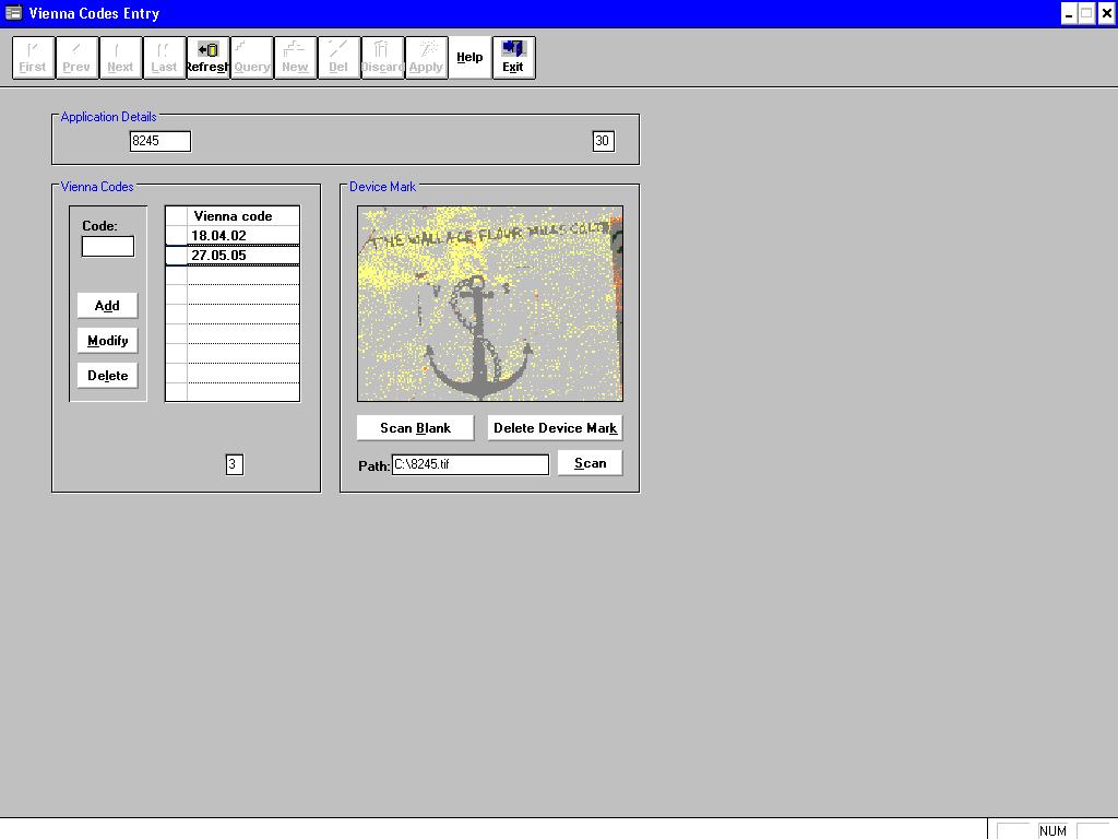 V.s. (device) Device mark 8245 Trademark