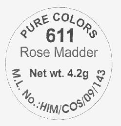 Pure Colors 611 Rose Madder (logo) Device mark 2769528 Trademark