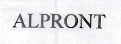 Alpront Device mark 1097783 Trademark
