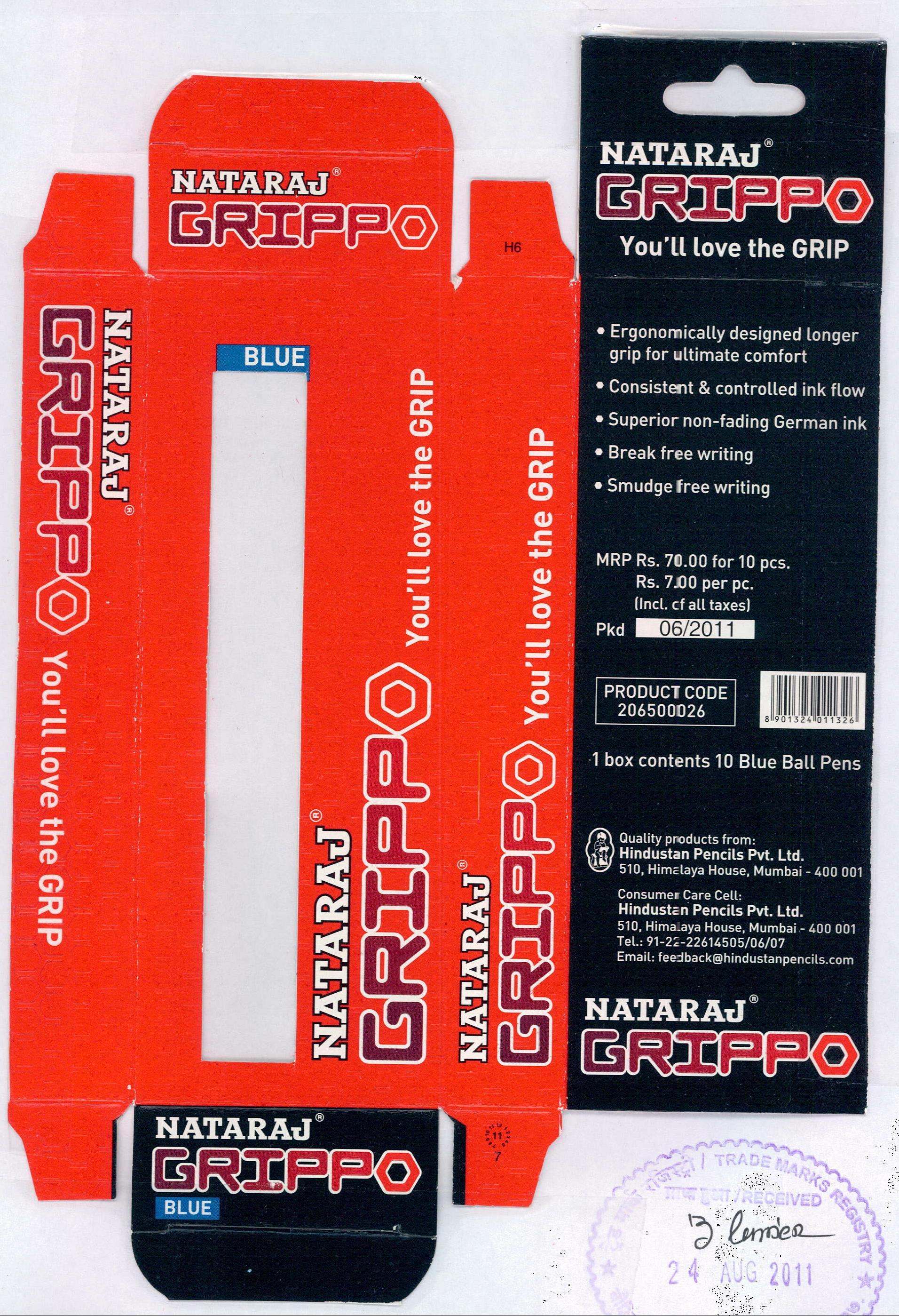 Nataraj Grippo Device mark 2195212 Trademark
